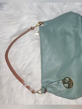 Valentina Made In Italy Forest Green Leather Pebble Leather Triple Entry Bag